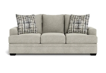 Carson Mist Gray Contemporary Sofa with Accent Pillows