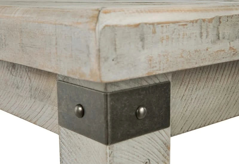 Carynhurst Light Gray Rustic Farmhouse End Table with USB Charging