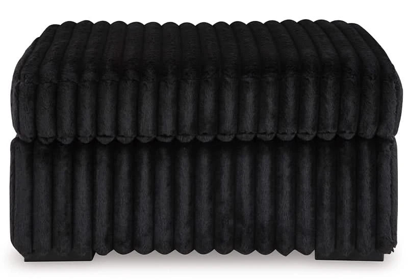 Casa Blanca Onyx Black Contemporary Accent Ottoman