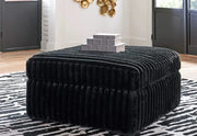 Casa Blanca Onyx Black Contemporary Accent Ottoman