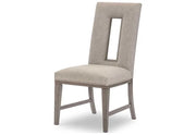 Castalia Slate Upholstered Side Chair with Golden Hour Accents