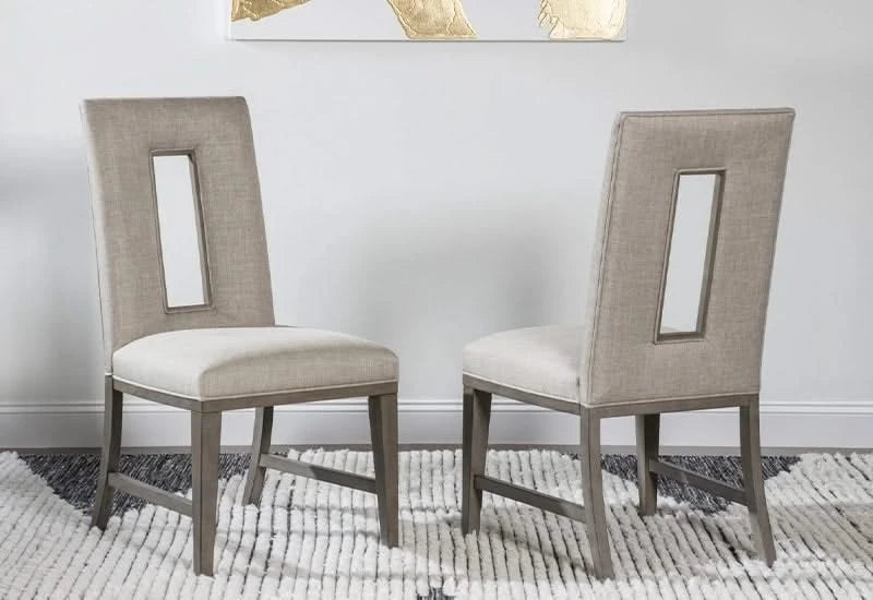 Castalia Slate Upholstered Side Chair with Golden Hour Accents