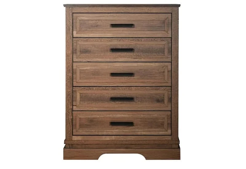 Coventry Hall 5-Drawer Chest in Pecan Wood Finish