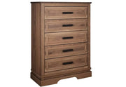 Coventry Hall 5-Drawer Chest in Pecan Wood Finish