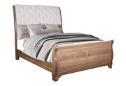 Coventry Hall Upholstered Sleigh Bed in Pecan Finish (Queen or King)