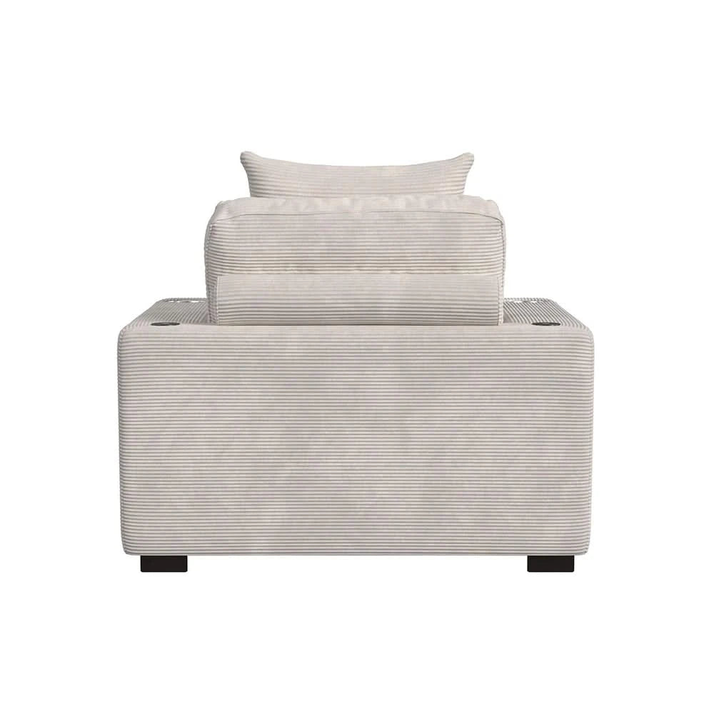 Arizona Dove Chaise with USB Charging & Cupholders