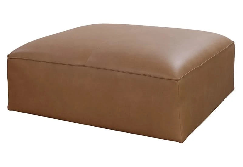 Denali Leather Cocktail Ottoman – Extra Wide & Low Profile