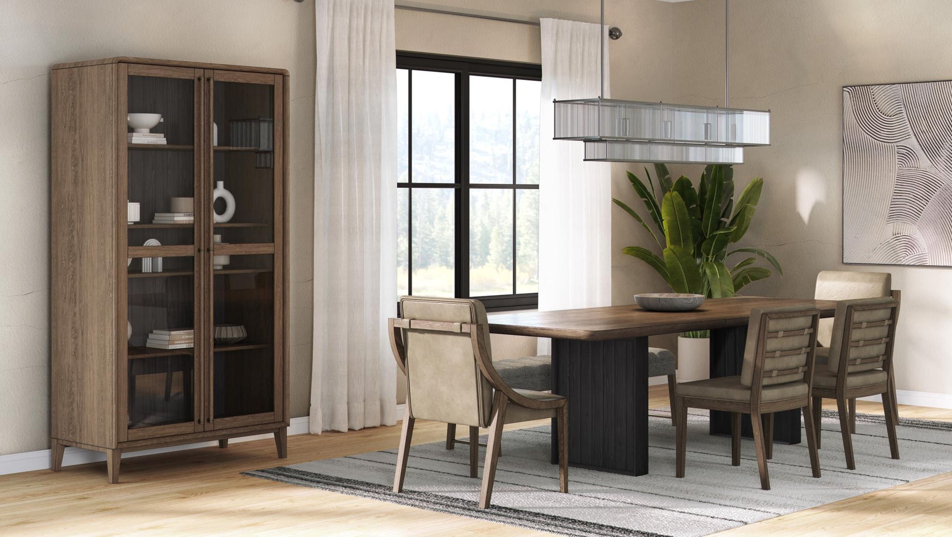 Elure Round Dining Table Base - Latte