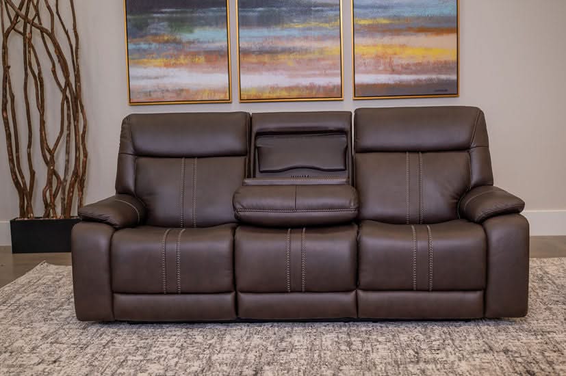 Moto Motion Kona Earth Brown Leather Power Reclining Living Room
