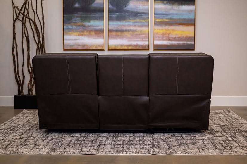 Moto Motion Kona Earth Brown Leather Power Reclining Sofa with