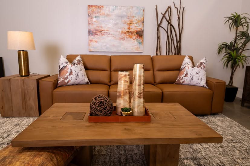 Iona Saddle Leather 3 PC Modular Slider Sofa