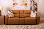 Iona Saddle Leather 3 PC Modular Slider Loveseat