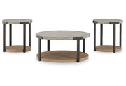 Darthurst Light Brown Contemporary 3 PC Round Coffee Table Set