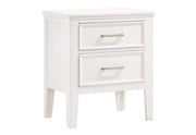 Delia White Modern 2 Drawer Nightstand