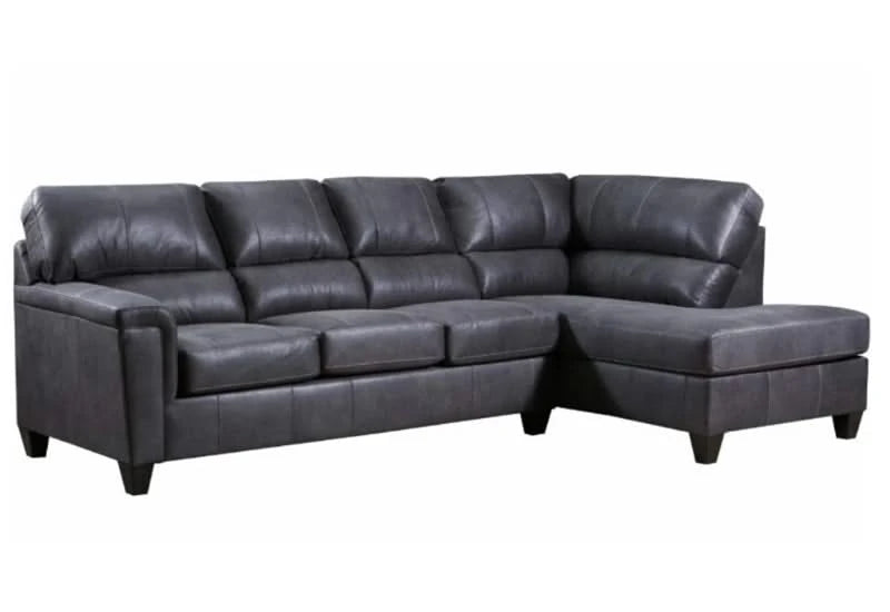 EXPEDITION SHADOW 2PC Sectional – Sleek Faux Leather Power Look