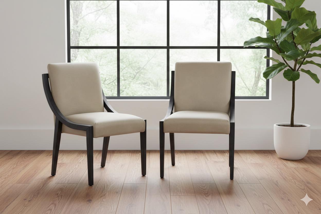 Elure Peppercorn & Leather Sling Chair