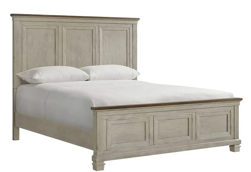 Farmington Two Tone Rustic Bed Includes Headboard, Footboard and Rails