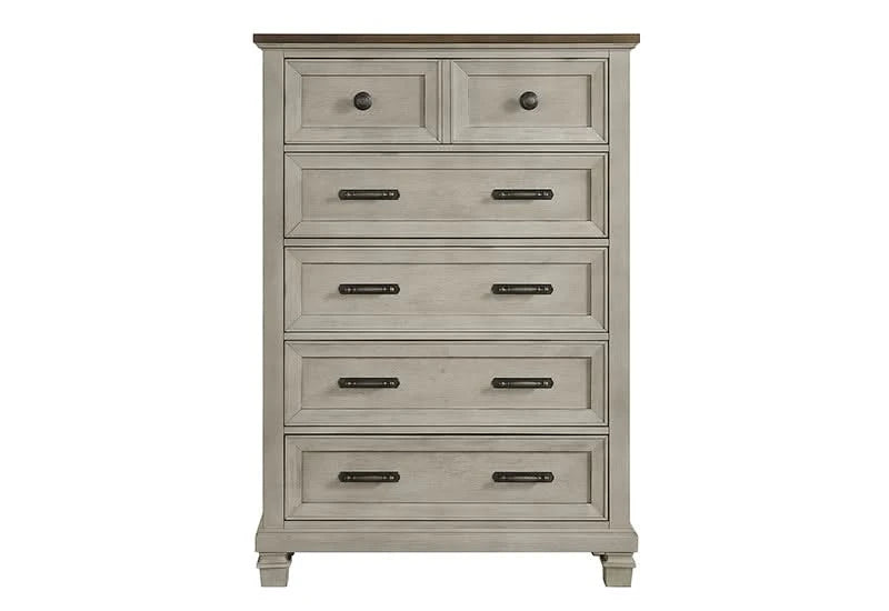 Farmington Two Tone Rustic 5 Drawer Chest