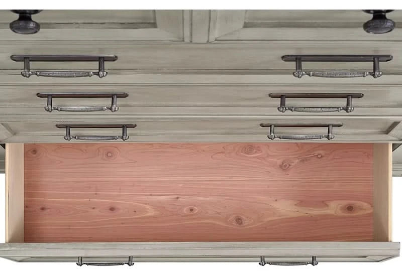 Farmington Two Tone Rustic Bedroom Set Includes Bed (Headboard, Footboard, and Rails), Dresser and Mirror
