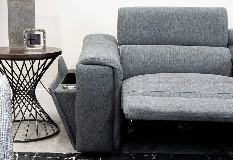 Fiora Gray Power Reclining 6 PC Modular Sectional with Storage Console