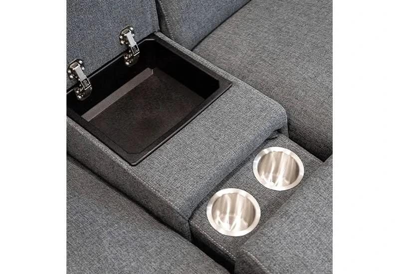 Fiora Gray Power Reclining 6 PC Modular Sectional with Storage Console