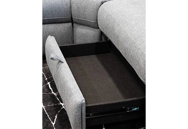 Fiora Gray Power Reclining 6 PC Modular Sectional with Storage Console