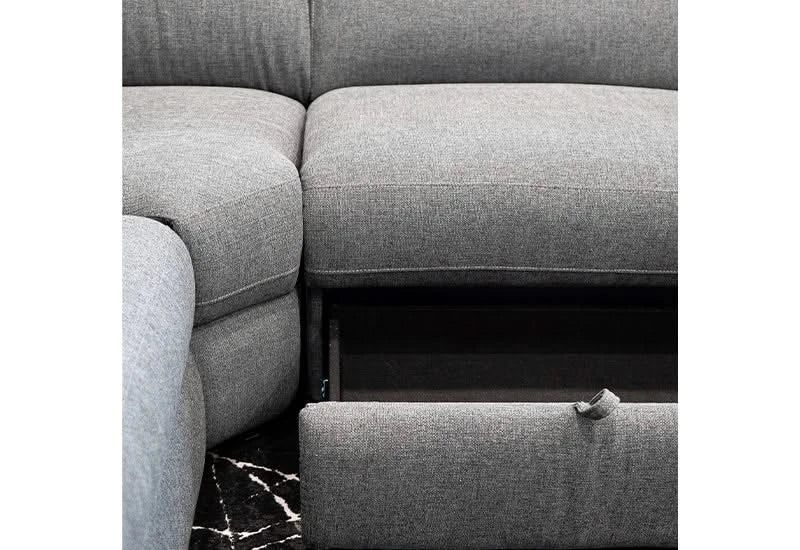 Fiora Gray Power Reclining 6 PC Modular Sectional with Storage Console