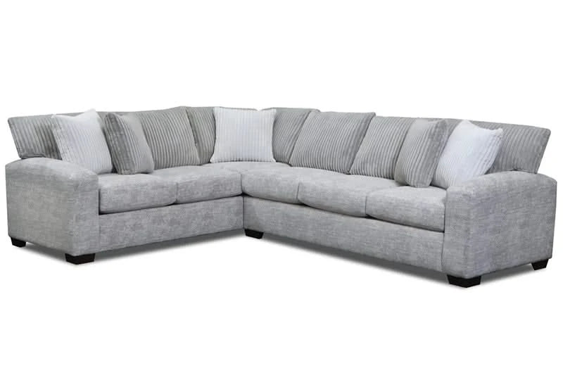 Galactic Oyster Gray Modern 2 PC Sectional with Toss Pillows