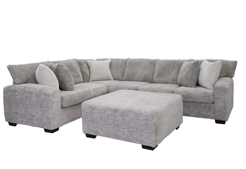 Galactic Oyster Gray Modern 2 PC Sectional with Toss Pillows