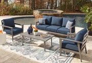 Gali Outdoor All Weather 4 PC Patio Furniture Set Includes Sofa, 2 Chairs and Coffee Table
