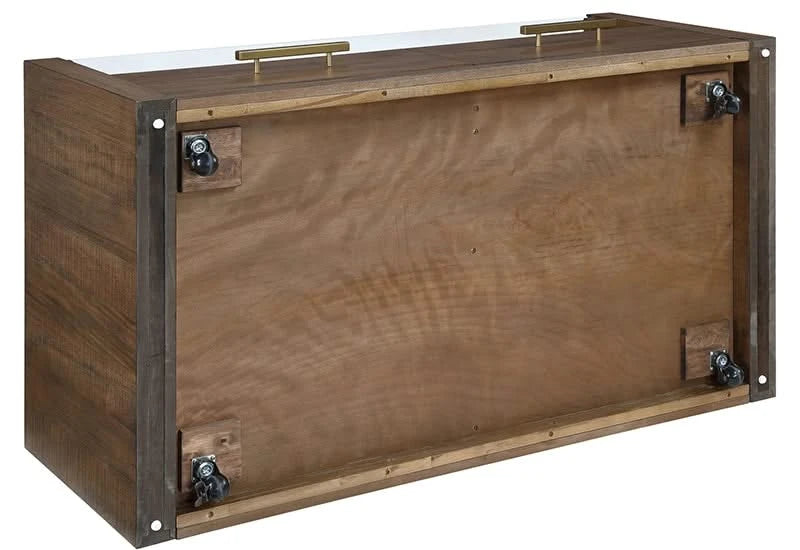 Garland Toffee Brown Modern Rustic Glass Top Coffee Table
