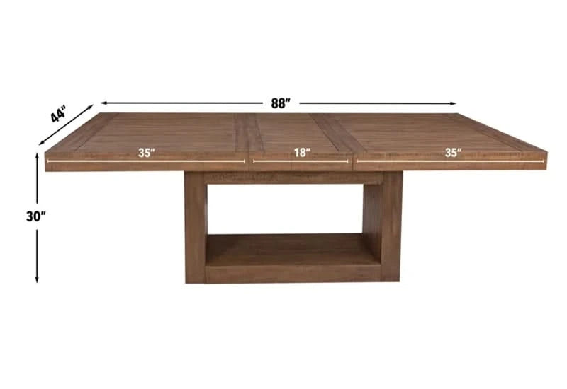 Garland Wooden Modern Rustic 7PC Dining Set with 70" - 88" Extendable Table and 6 Fabric Chairs