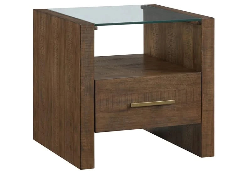 Garland Toffee Brown Modern Rustic Glass Top 3 PC Coffee Table Set