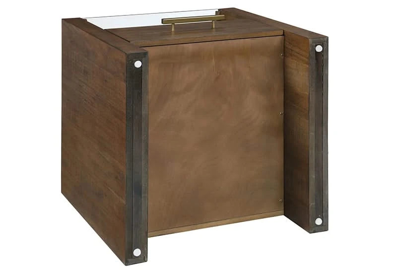 Garland Toffee Brown Modern Rustic Glass Top 3 PC Coffee Table Set