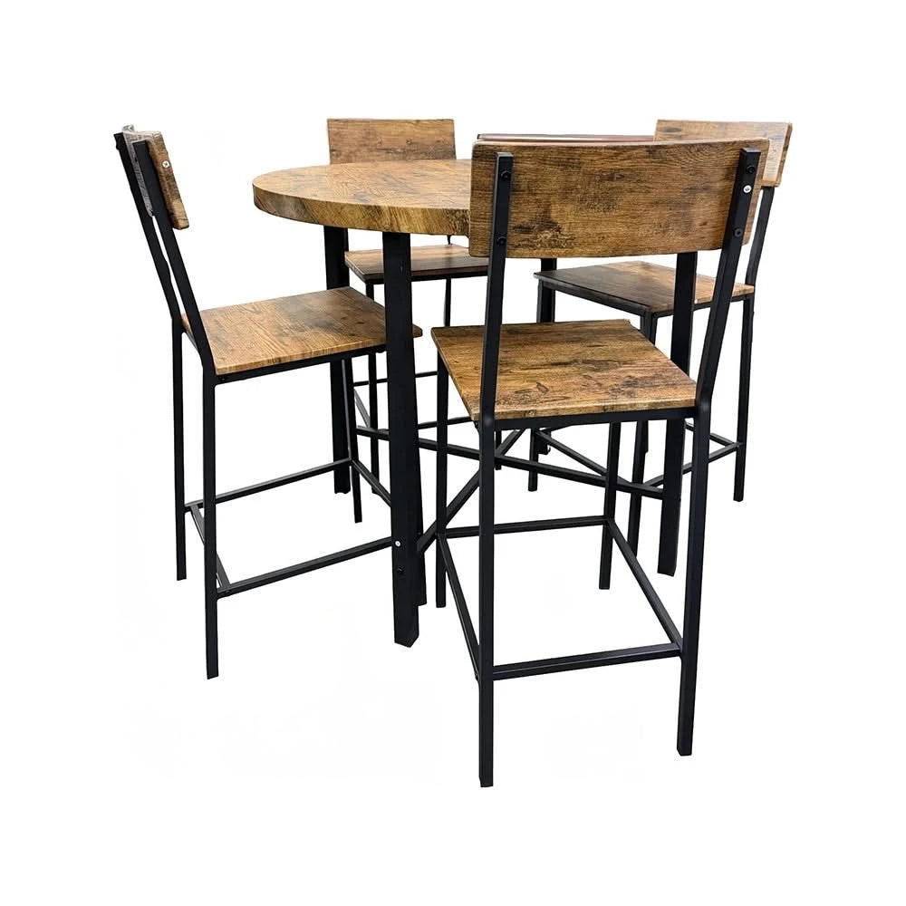 Ironvale Rustic Black Counter Height Dining Set