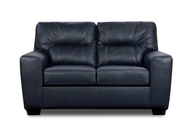 Hilltop Navy Contemporary Living Room Set with Tufted Back and Wide Track Arms