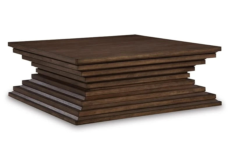 Hannodream Brown Contemporary Square Coffee Table