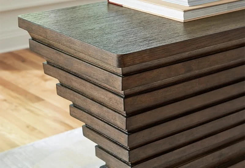 Hannodream Brown Contemporary Console Sofa Table