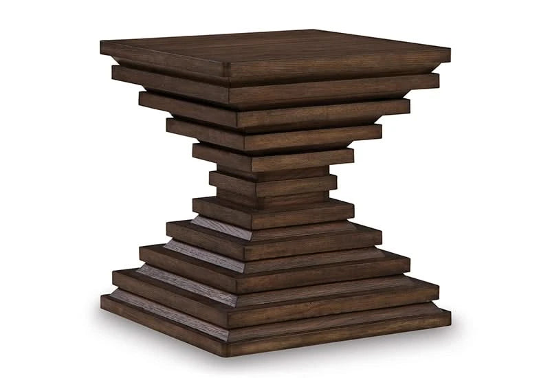 Hannodream Brown Contemporary Square End Table