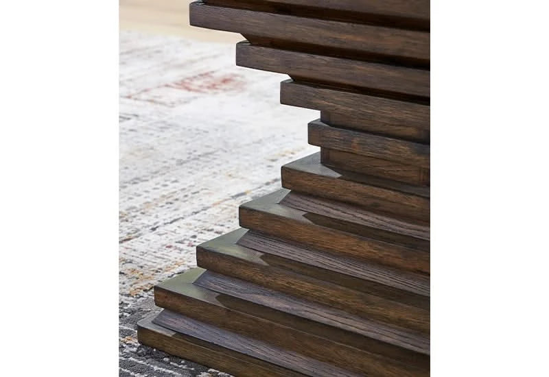 Hannodream Brown Contemporary Square End Table