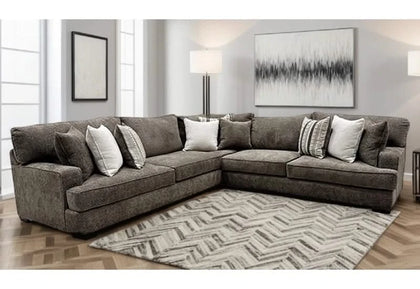 Hansen Oslo Granite Gray 3 Piece Sectional with Accent Pillows