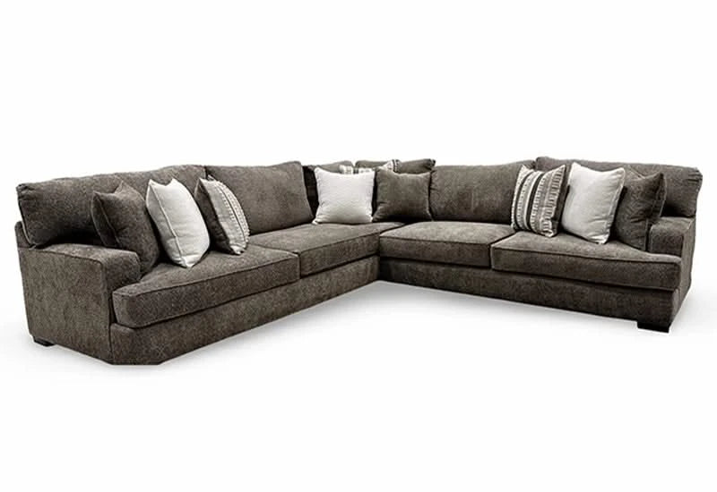 Hansen Oslo Granite Gray 3pc Sectional with pillows