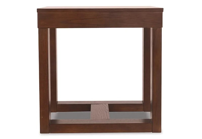 Heather Dark Brown Contemporary Square End Table