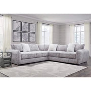 Lucas Platinum Silver Modern 3 PC Sectional with Pillows