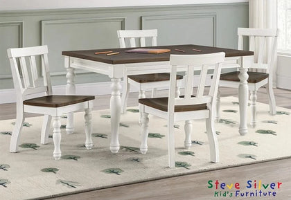 Joanna Kids Rustic Farmhouse 5-Piece Rectangular Dining Table Set