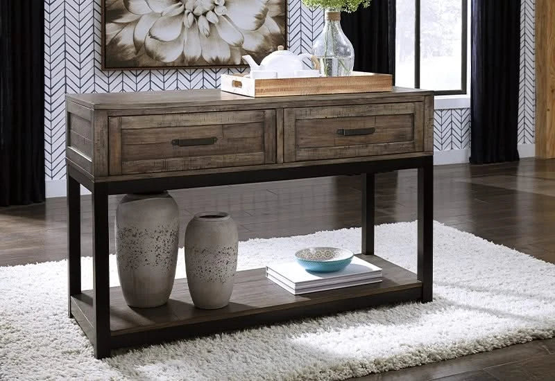 Johurst Two Tone Rustic Console Sofa Table