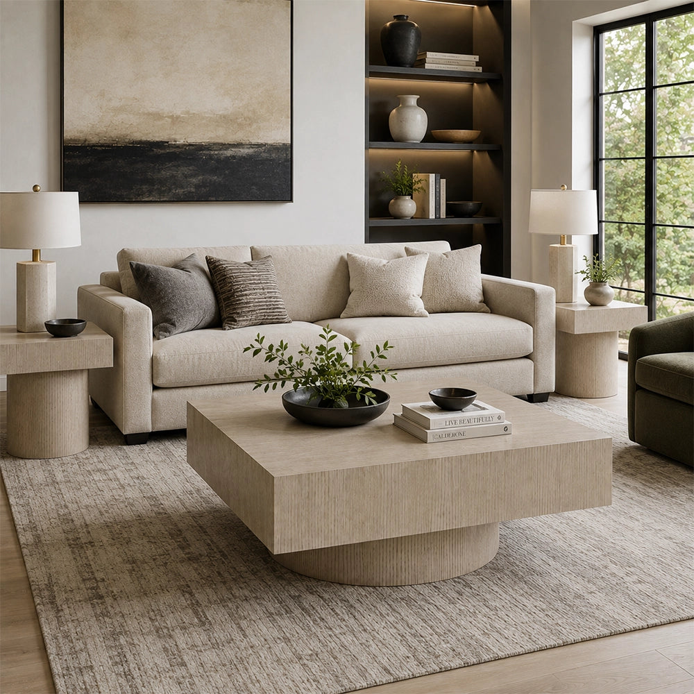 Jorielyn Light Grayish Brown Contemporary 3-Piece Occasional Table Set