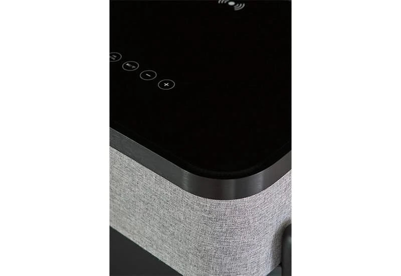 Jorvalee Contemporary End Table with Built-in Bluetooth Speaker, Wireless and USB Charging