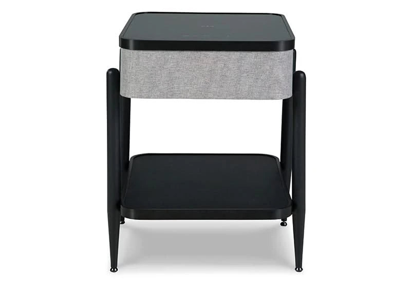 Jorvalee Contemporary End Table with Built-in Bluetooth Speaker, Wireless and USB Charging