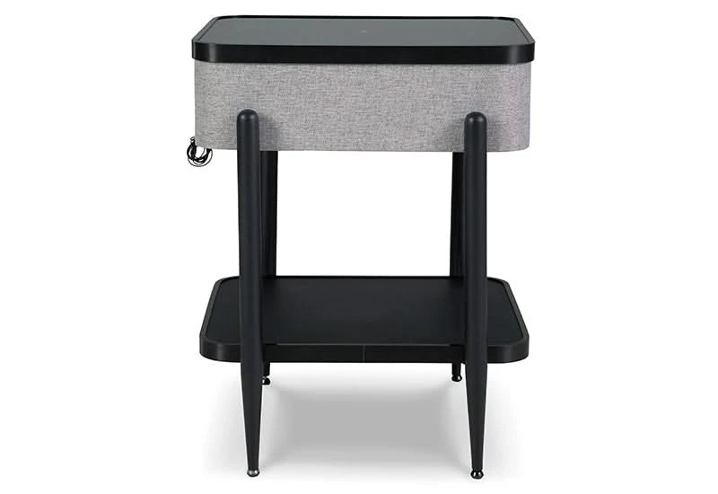 Jorvalee Contemporary End Table with Built-in Bluetooth Speaker, Wireless and USB Charging